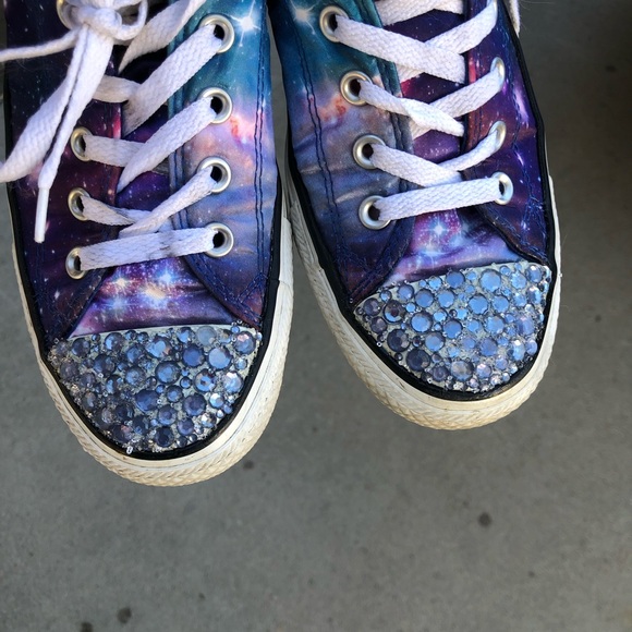 Custom Bling Converse Sneakers Womens Size 9 - Picture 9 of 10